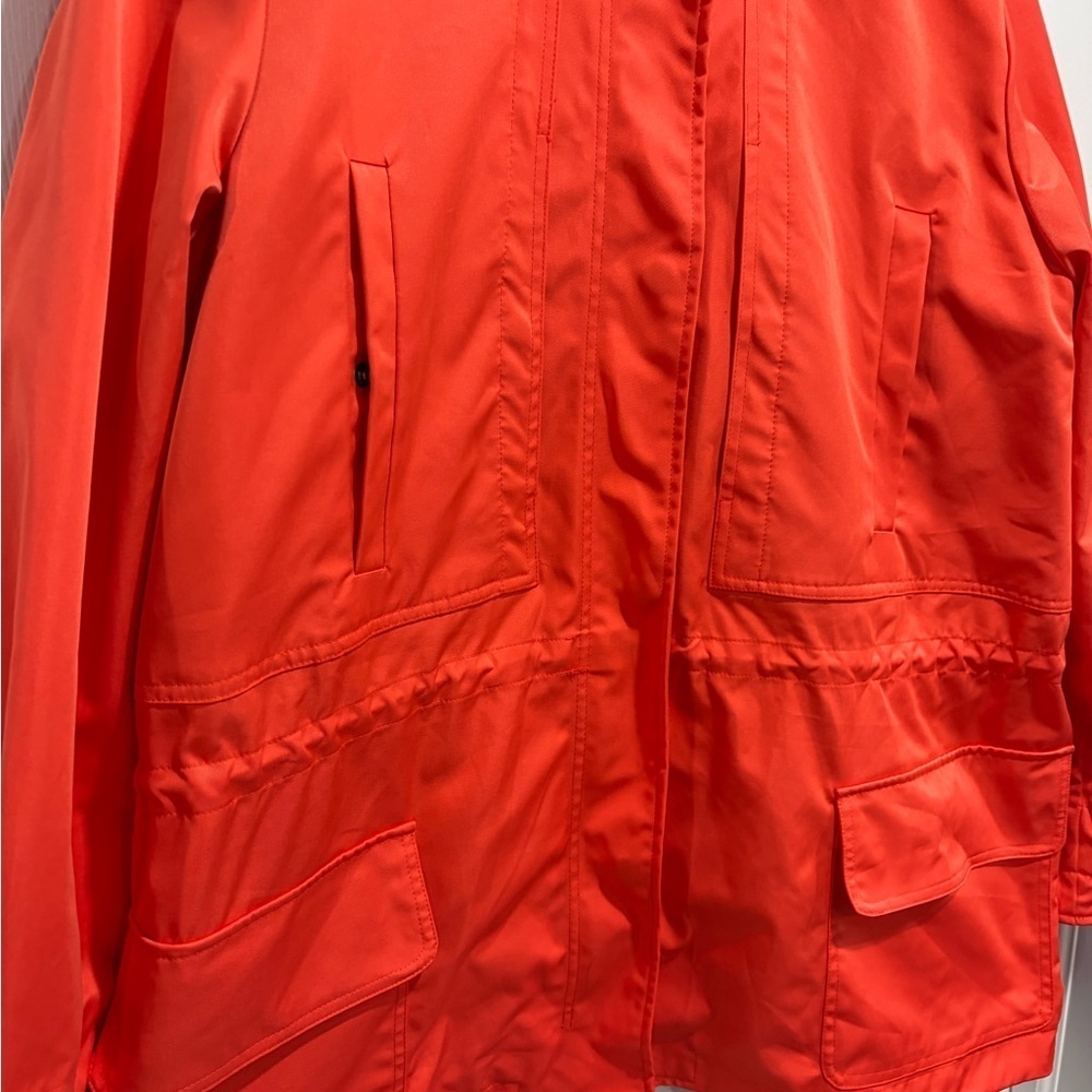 Joe Fresh Women’s Orange/Coral Water-Resistant Jacket with Hood - Picture 2 of 13
